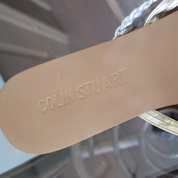 Colin Stuart Gold and Silver Flip Flops - Picture 3 of 7